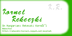 kornel rekeczki business card